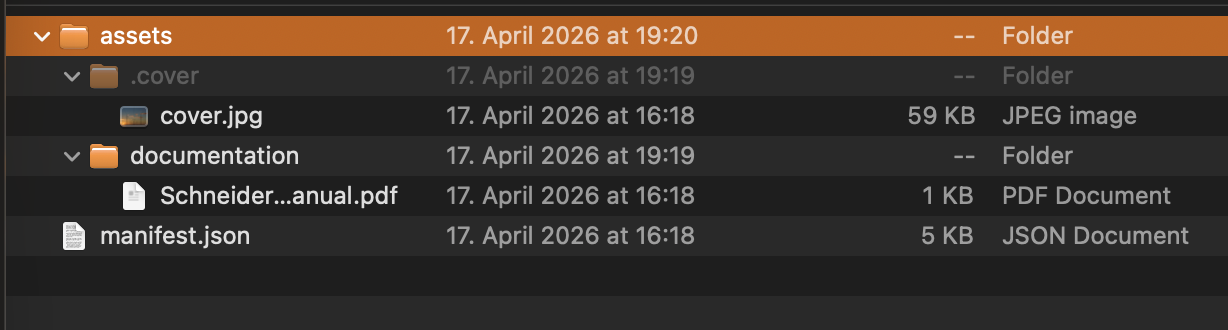 Unpacked .fpl folder structure with manifest.json and assets directory